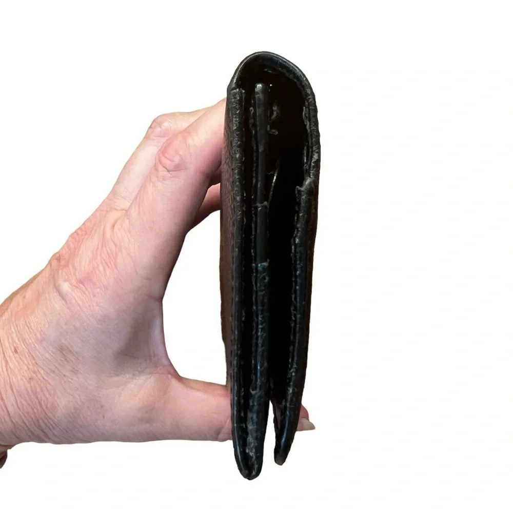 DUNHILL Long Wallet in Black Pebbled Leather Unisex
